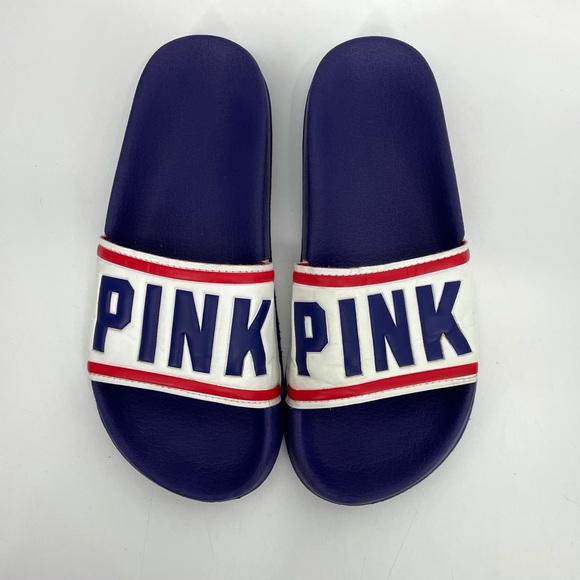 PINK Victoria's Secret Shoes - PINK red, white and blue slides sandals